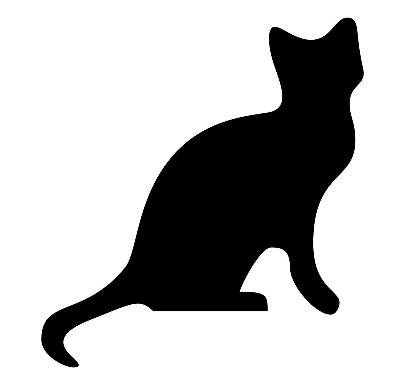 Cat lack silhouette sitting PNG    图片编号:50490