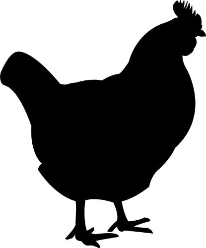 black siluete Chicken PNG image    图片编号:2158