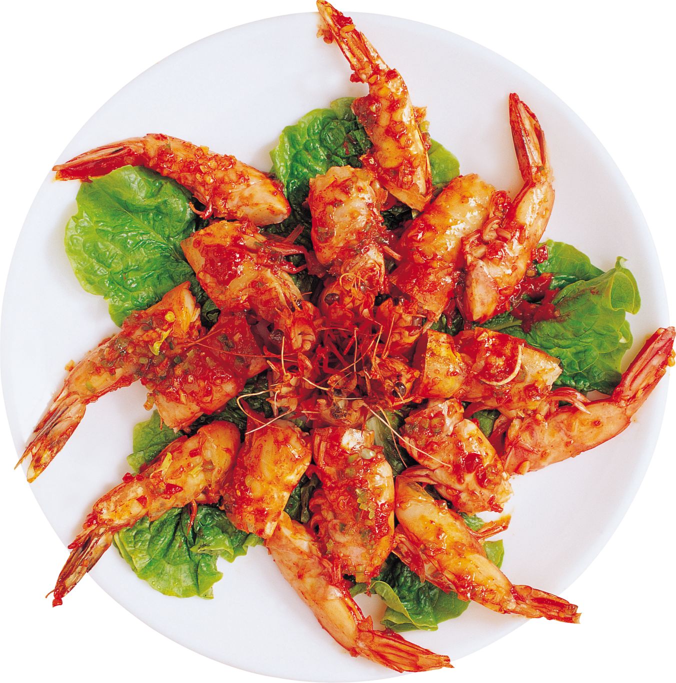 Shrimps plate food PNG image    图片编号:96474
