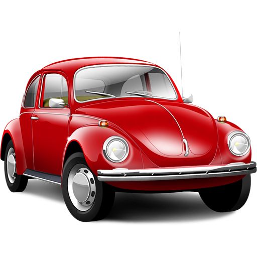 Red old Volkswagen Beetle PNG car image    图片编号:1805