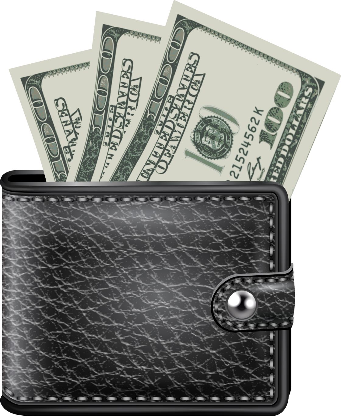 Wallet with money PNG image    图片编号:7500