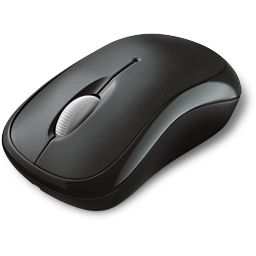 Black PC mouse PNG image    图片编号:7668