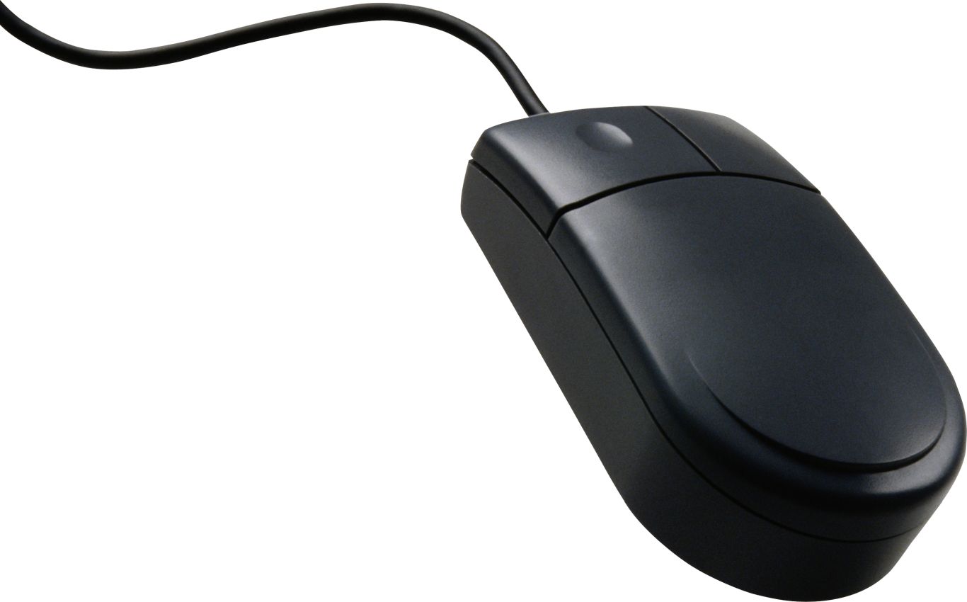 Black PC mouse PNG image    图片编号:7697