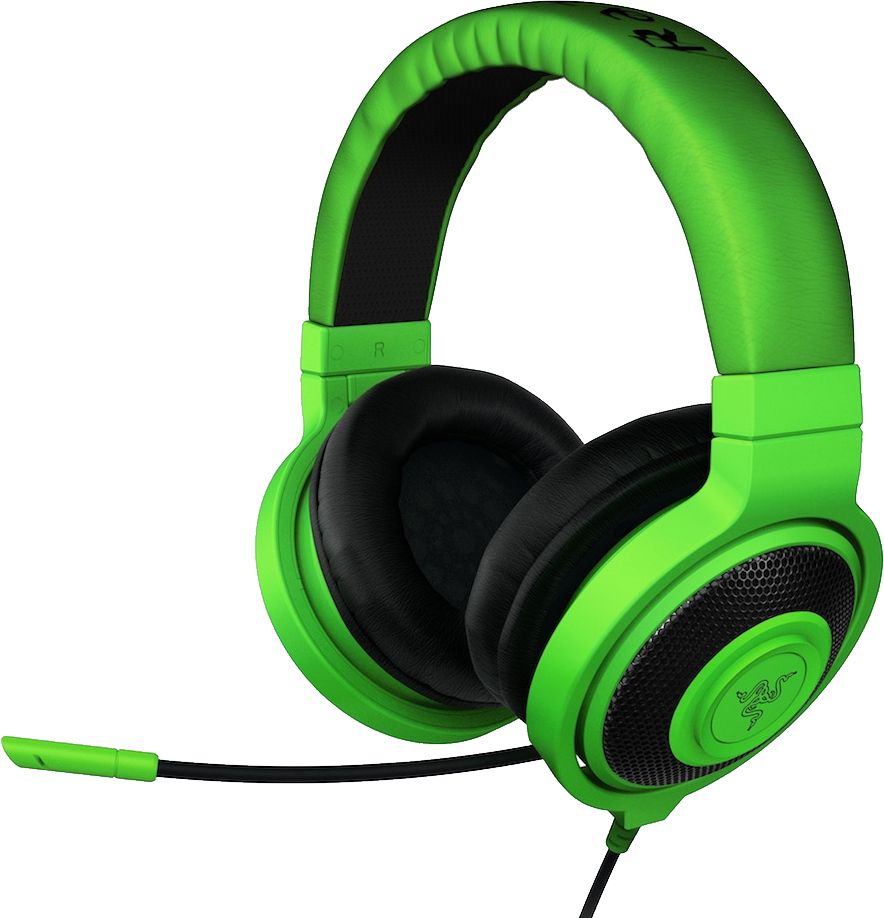 Green headphones PNG image    图片编号:7651