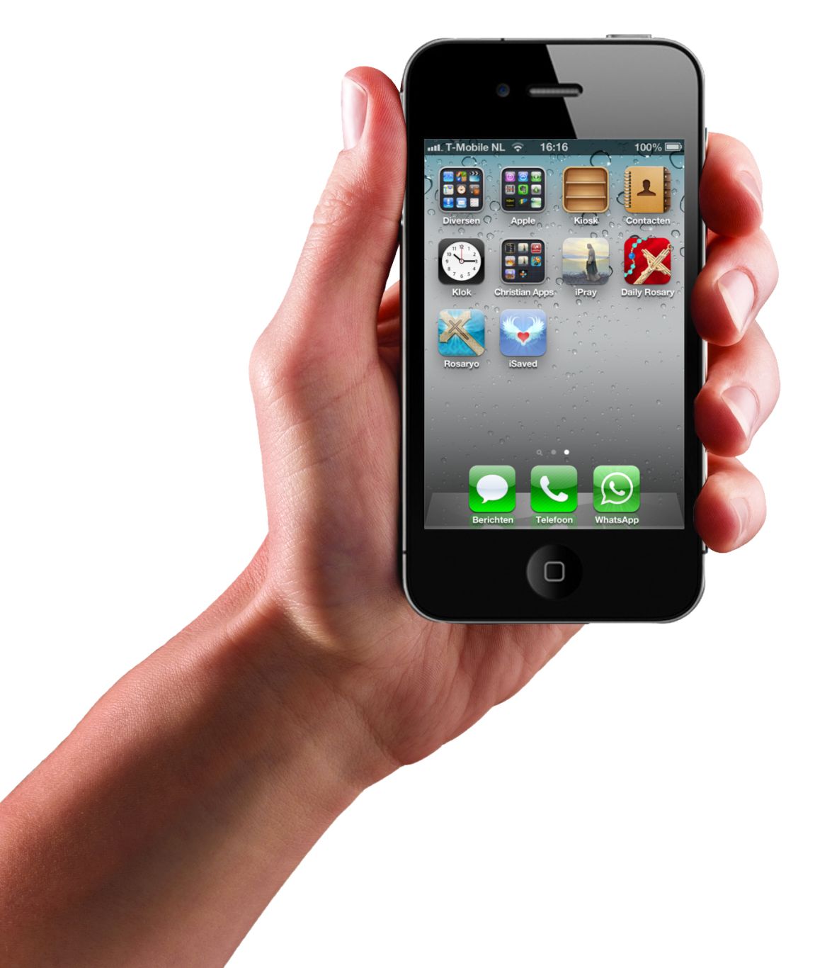 Iphone in hand transparent PNG image    图片编号:5741
