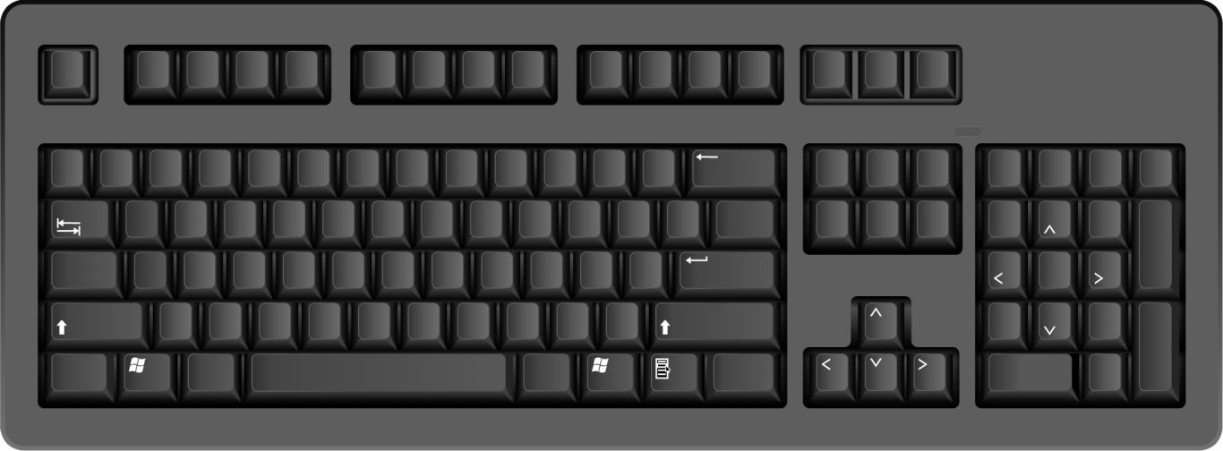 Black computer keyboard PNG image    图片编号:5866