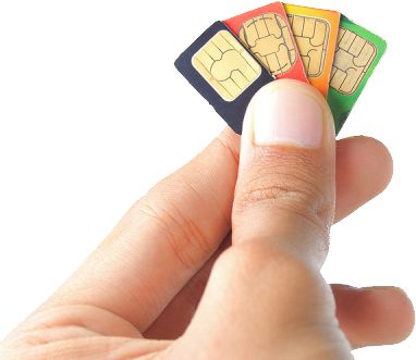 SIM cards in hand PNG    图片编号:9315