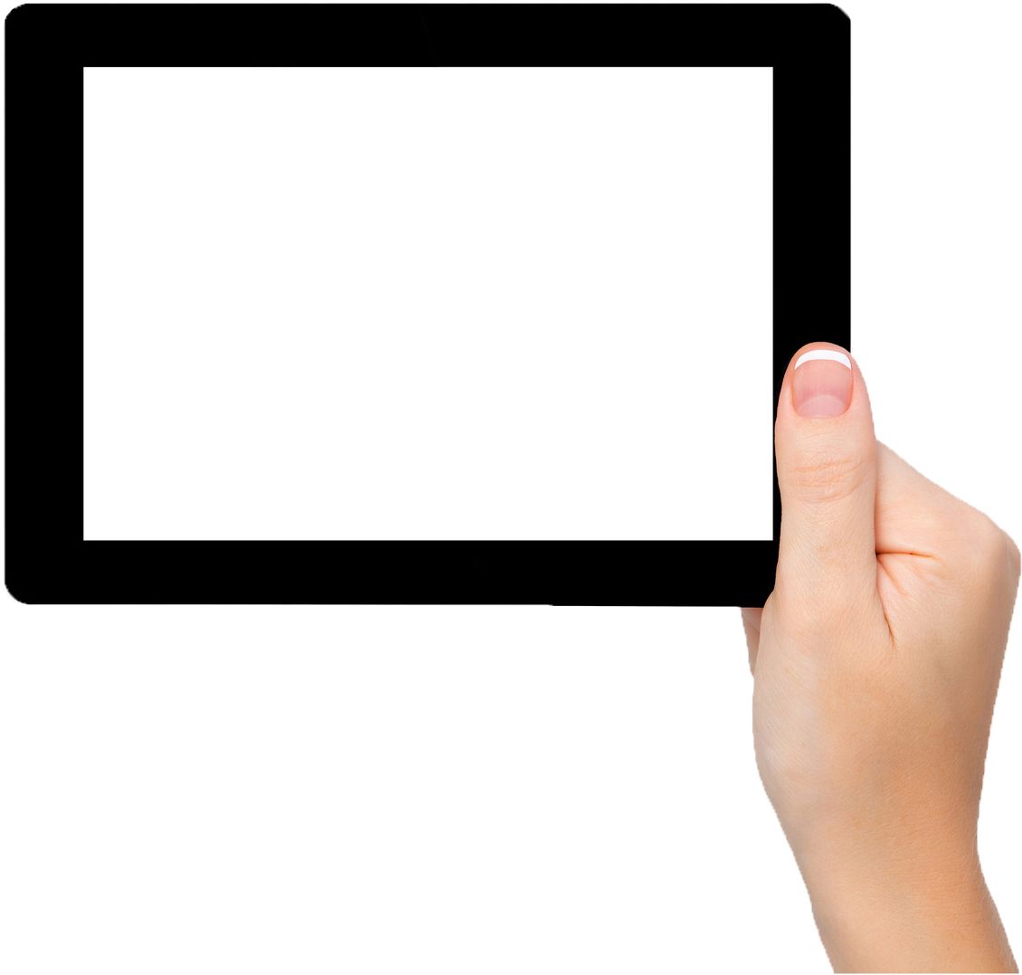 Tablet in hand PNG image    图片编号:8562
