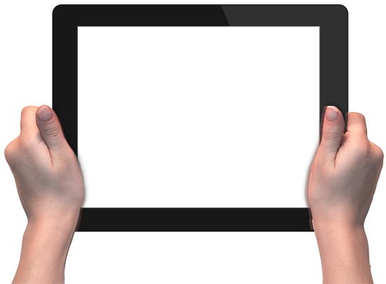 Tablet transparent in hands PNG image    图片编号:8572