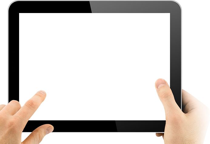 Tablet transparent in hands PNG image    图片编号:8576