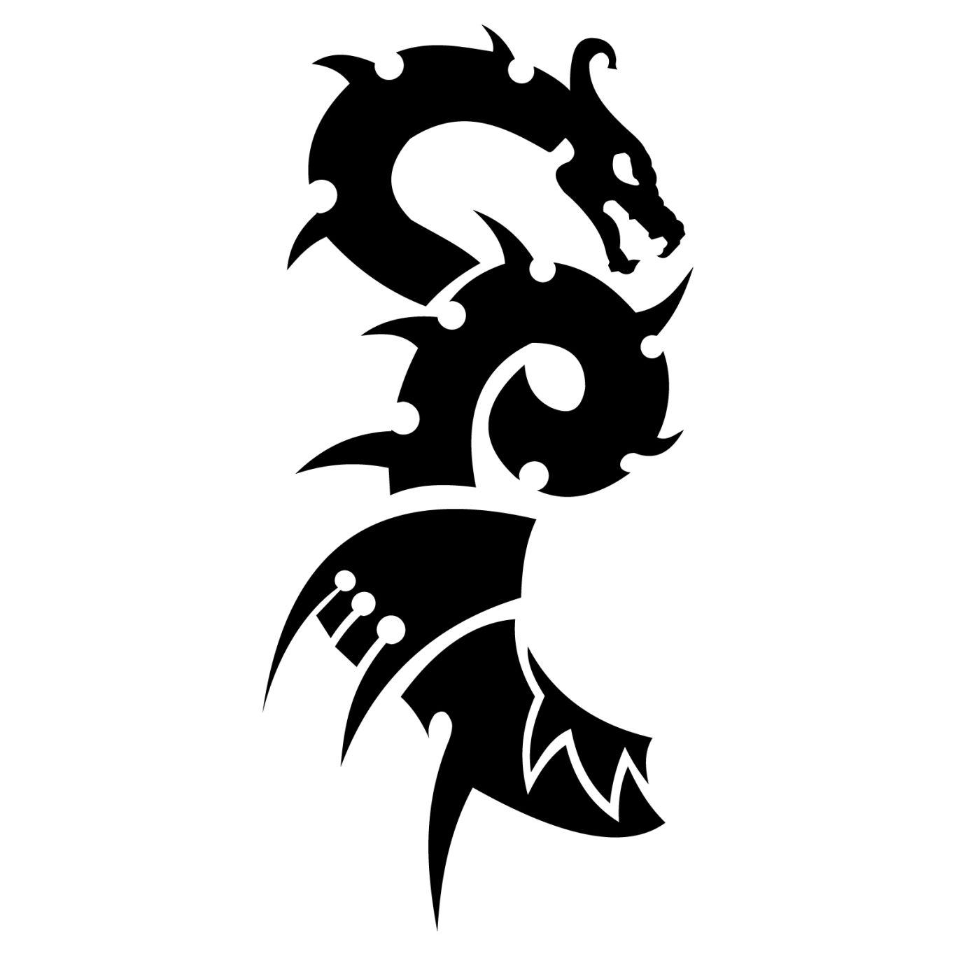 Black tattoo dragon PNG images    图片编号:983