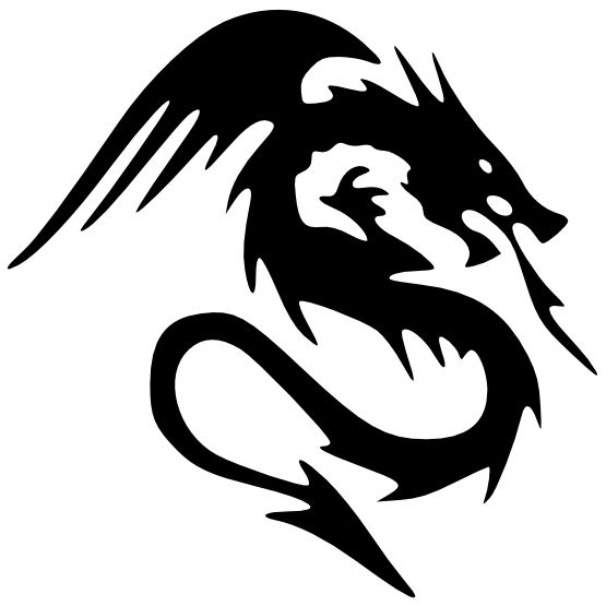 Black tattoo dragon PNG images    图片编号:984