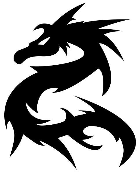 Black tattoo dragon PNG images    图片编号:987