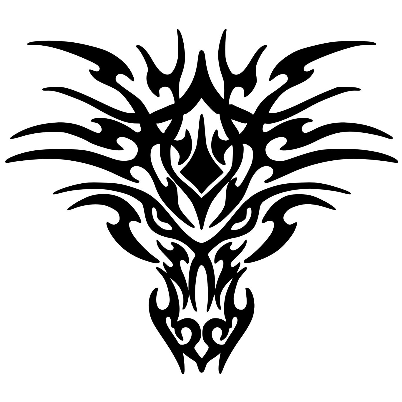 Black tattoo dragon PNG images    图片编号:991