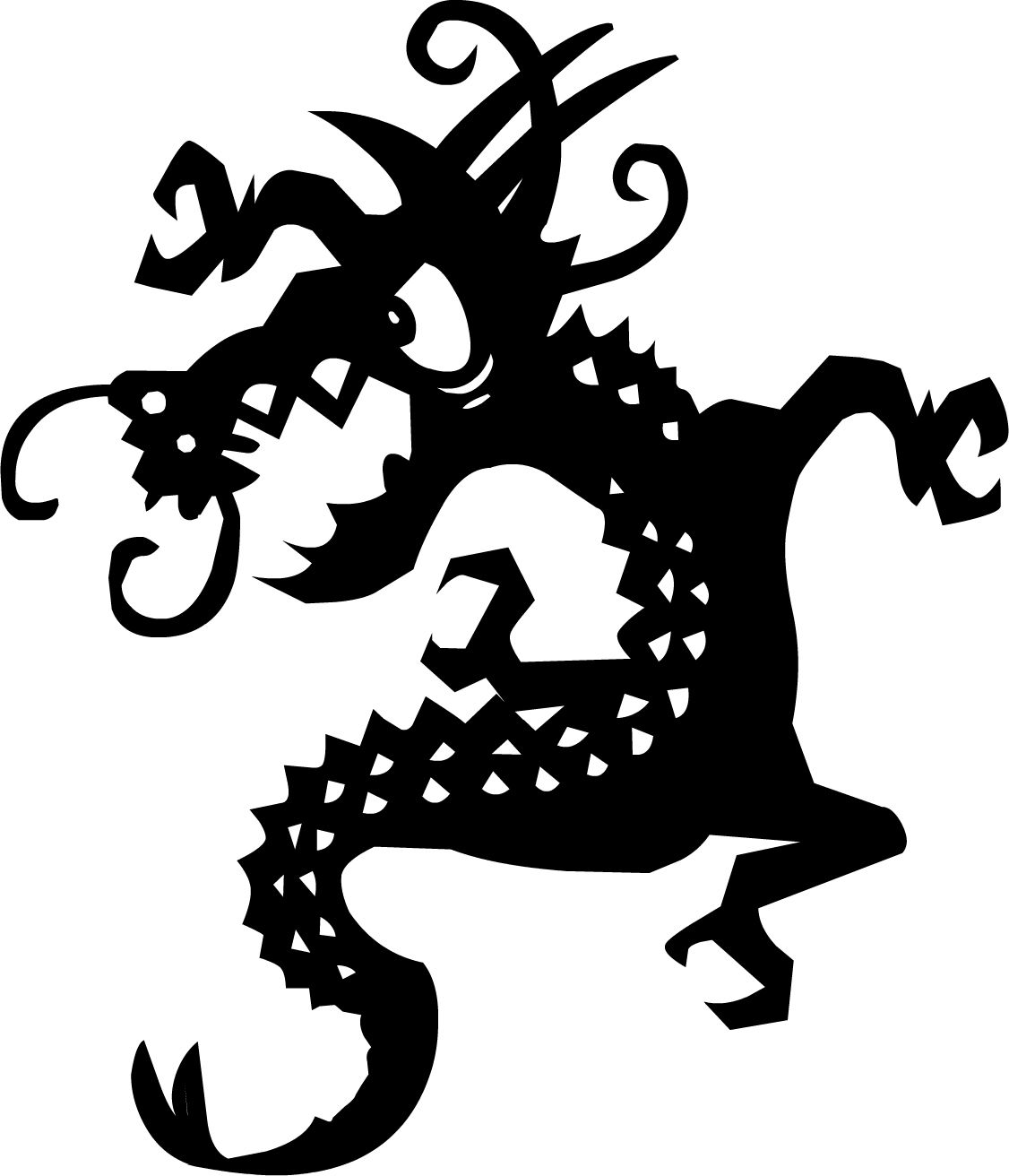 Black tattoo dragon PNG images    图片编号:993