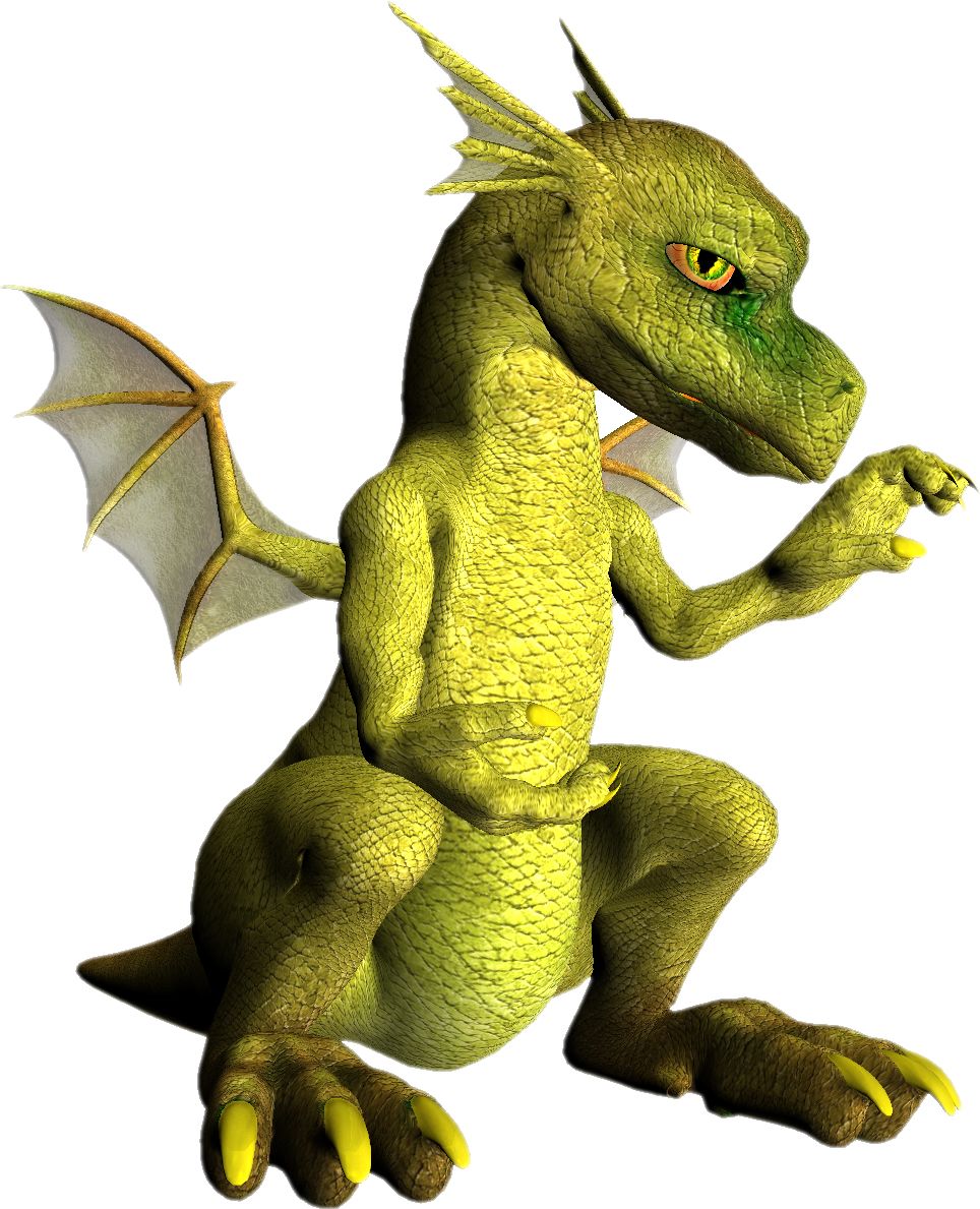 Green dragon PNG images, free drago picture    图片编号:997