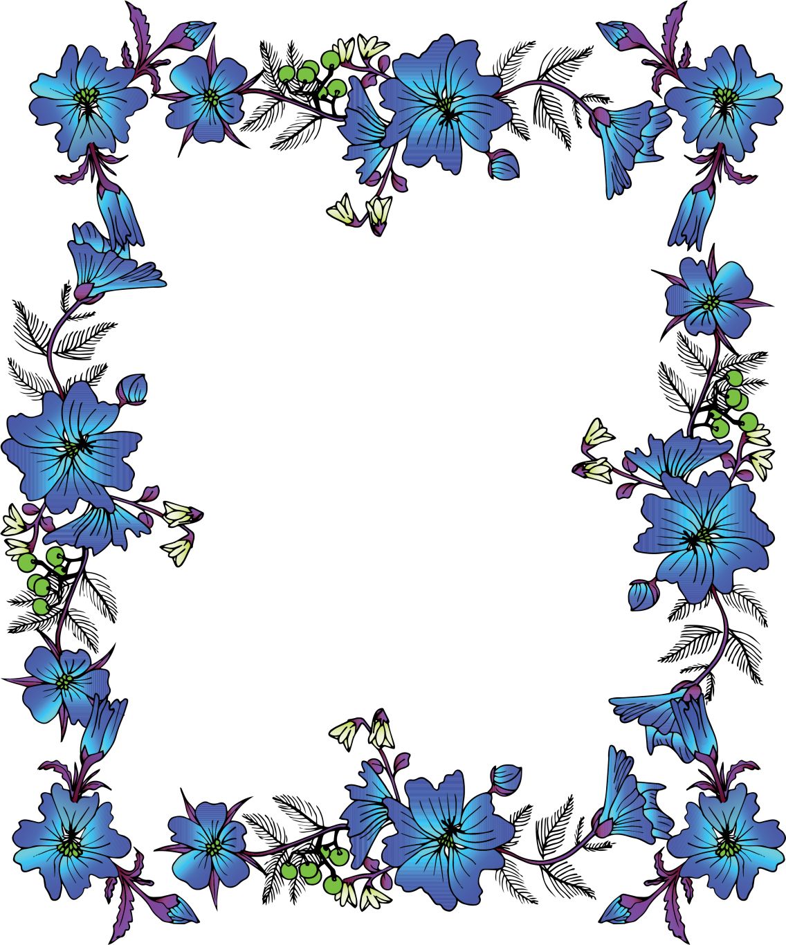 Floral frame PNG    图片编号:81111
