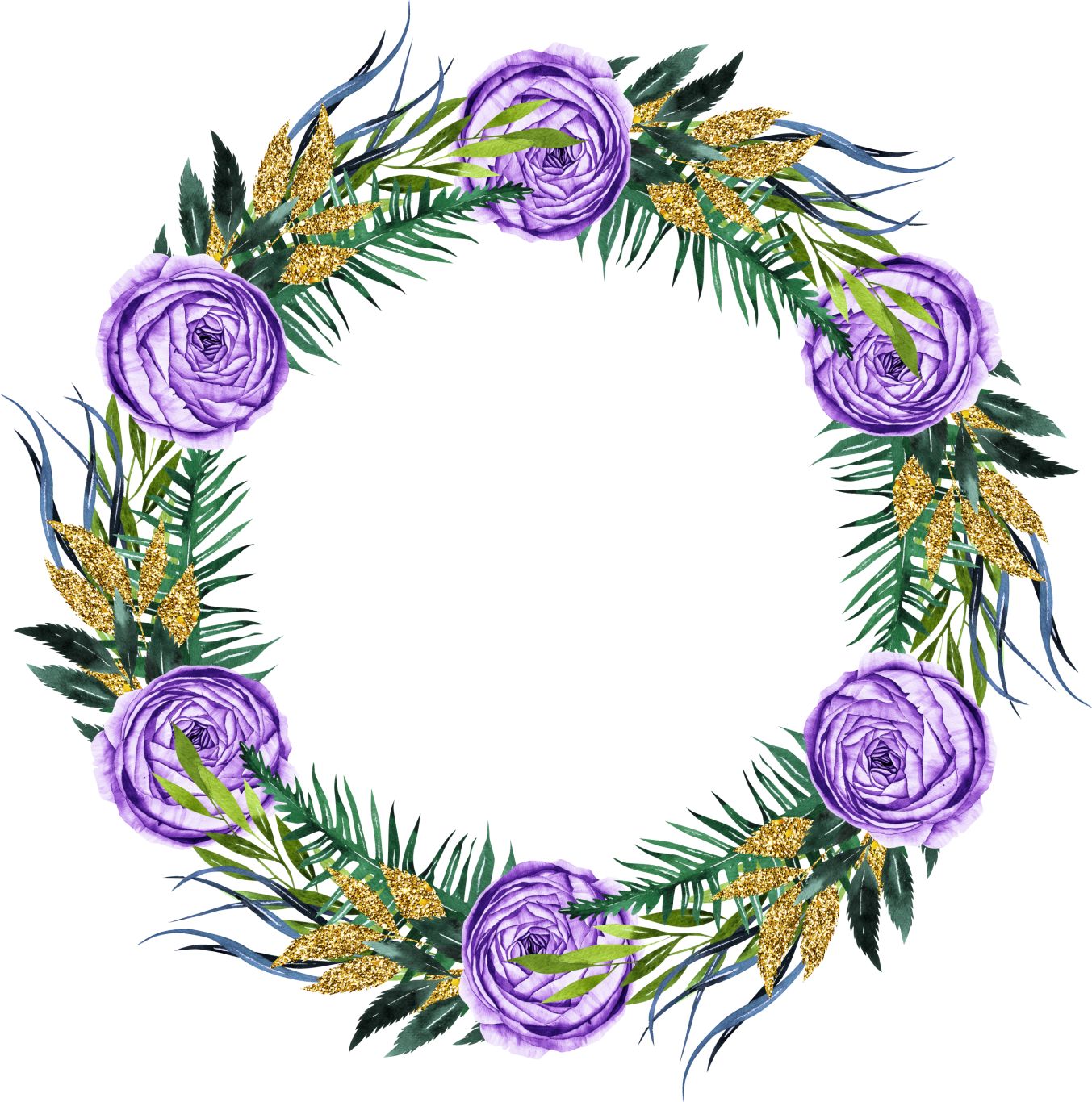 Floral frame PNG    图片编号:81125