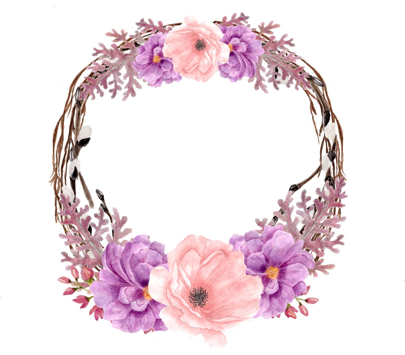 Floral frame PNG    图片编号:81126