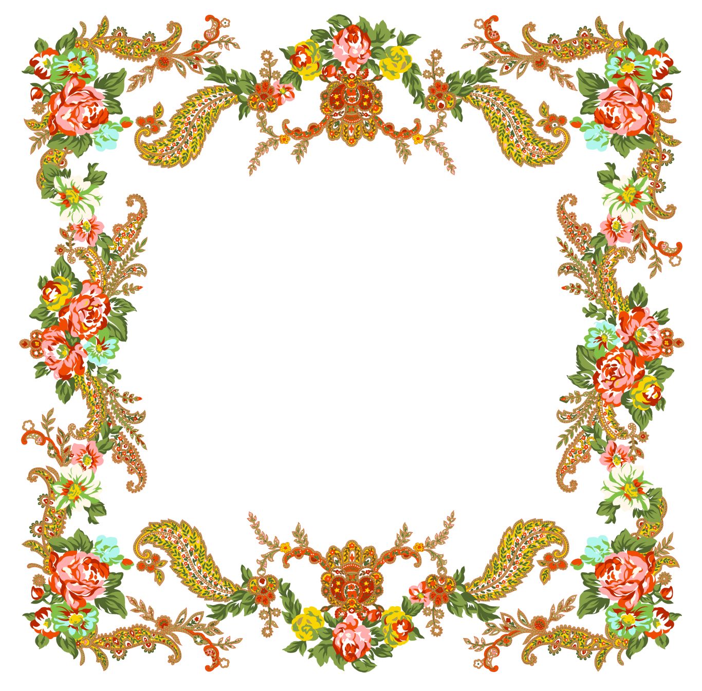 Floral frame PNG    图片编号:81160