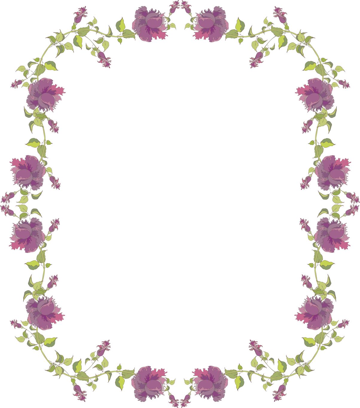 Floral frame PNG    图片编号:81174