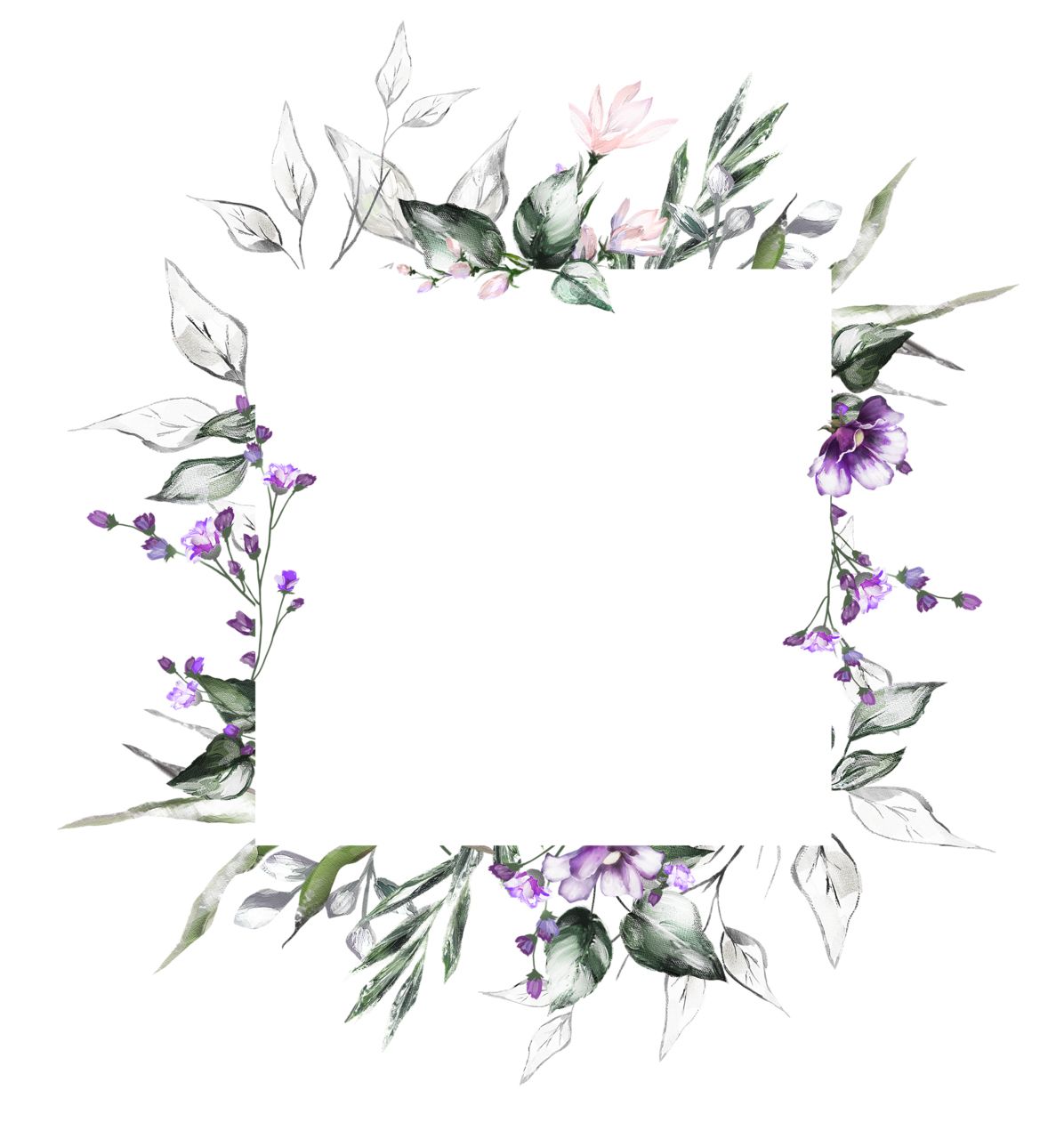Floral frame PNG    图片编号:81028