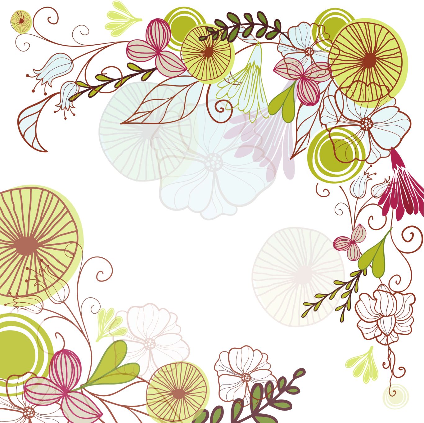 Floral frame PNG    图片编号:81192