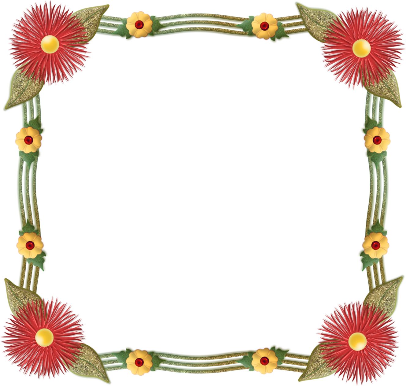 Floral frame PNG    图片编号:81193