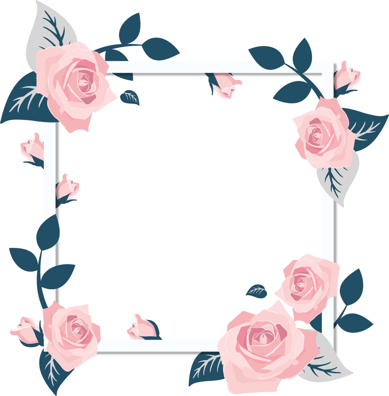 Floral frame PNG    图片编号:81209