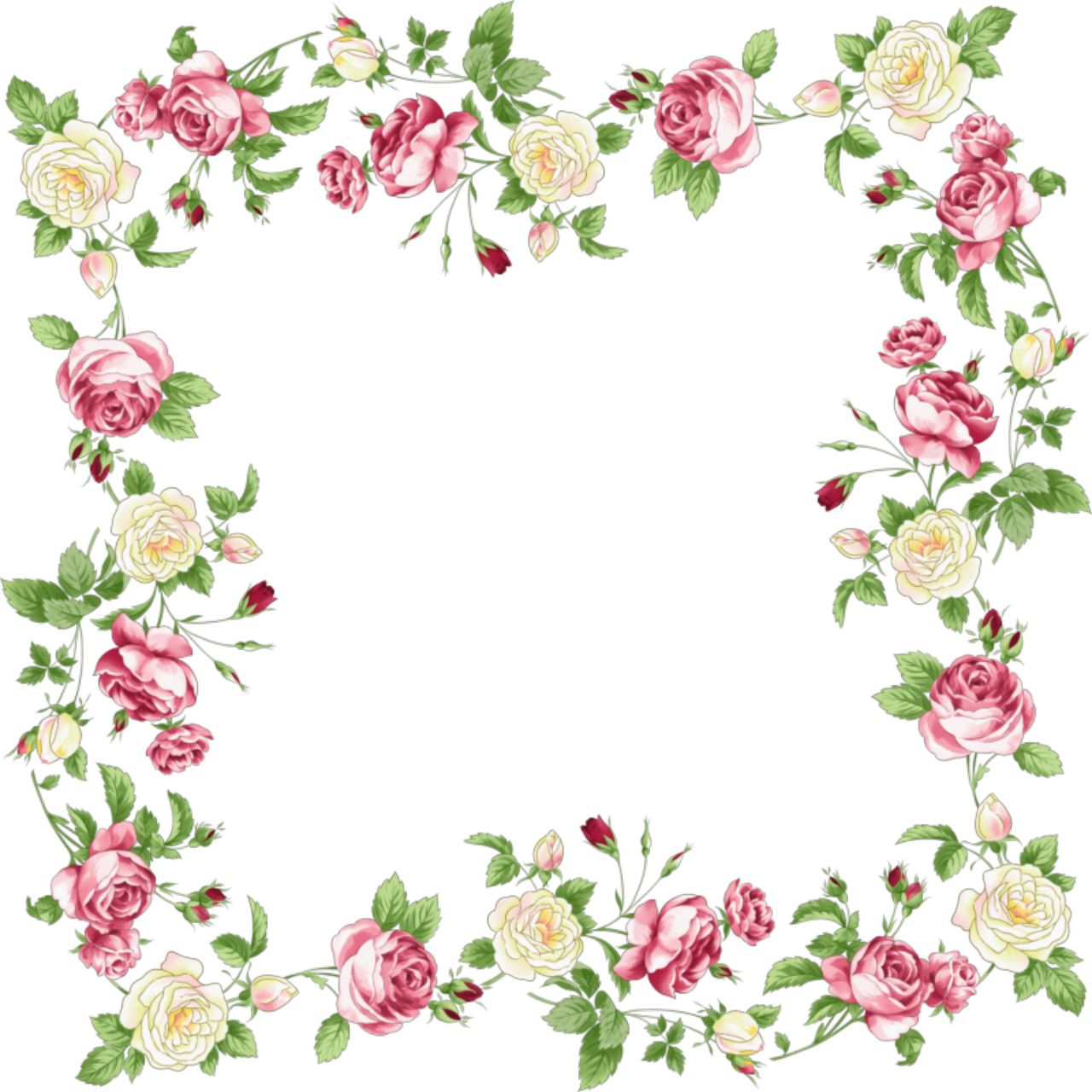 Floral frame PNG    图片编号:81214