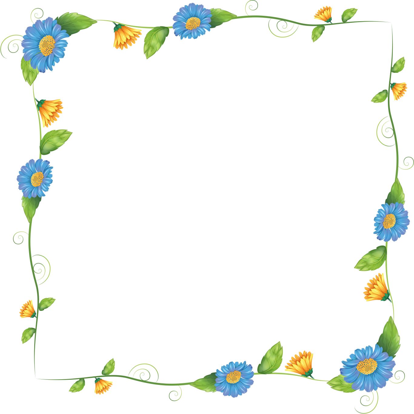 Floral frame PNG    图片编号:81222