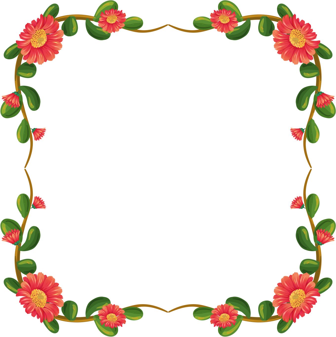 Floral frame PNG    图片编号:81223