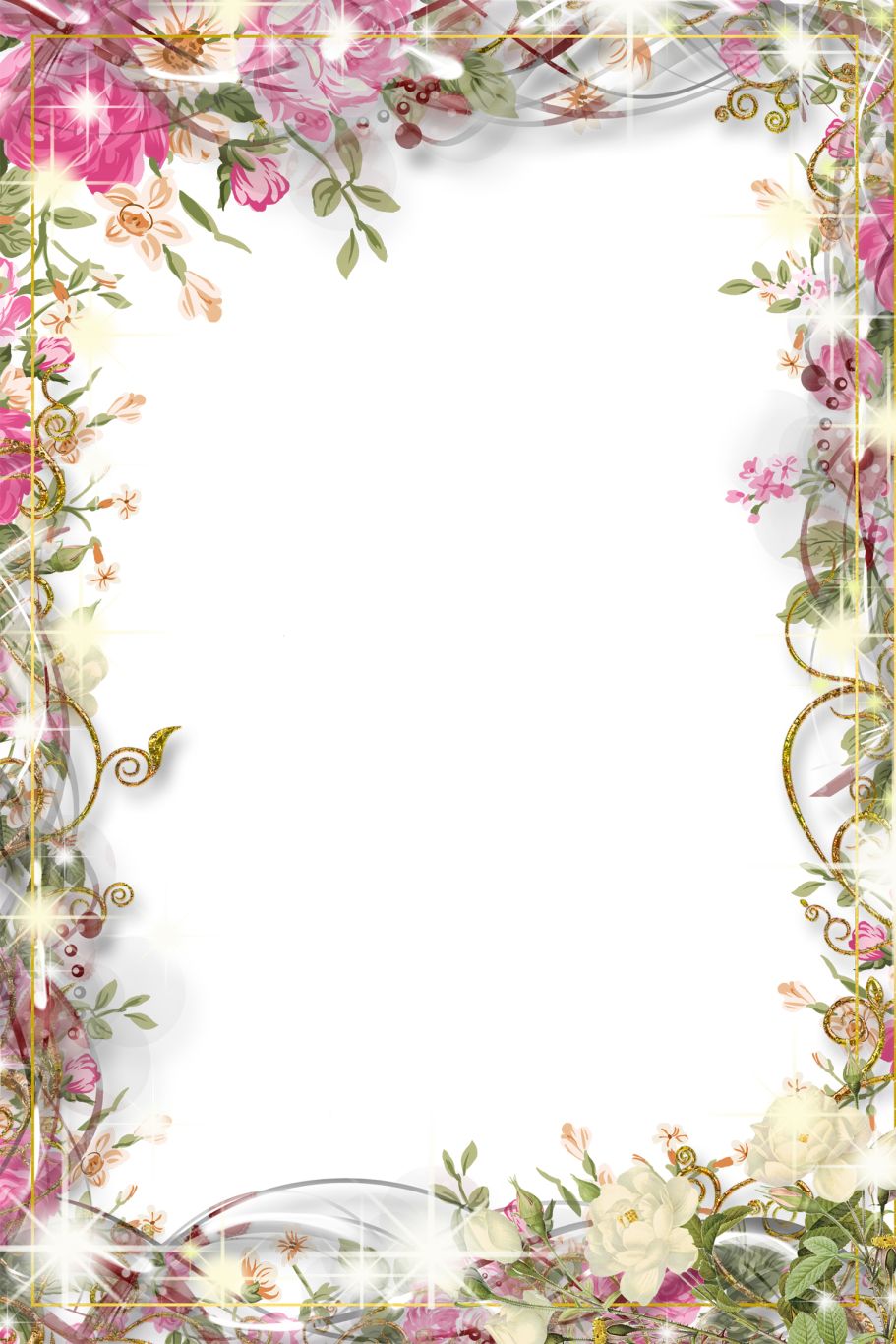 Floral frame PNG    图片编号:81243