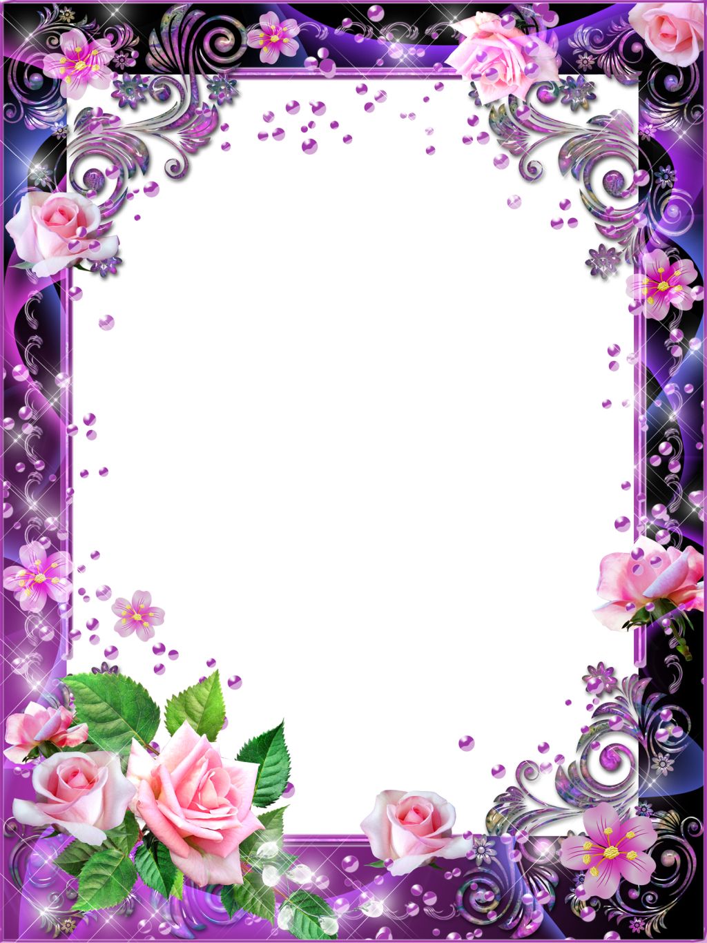 Floral frame PNG    图片编号:81248