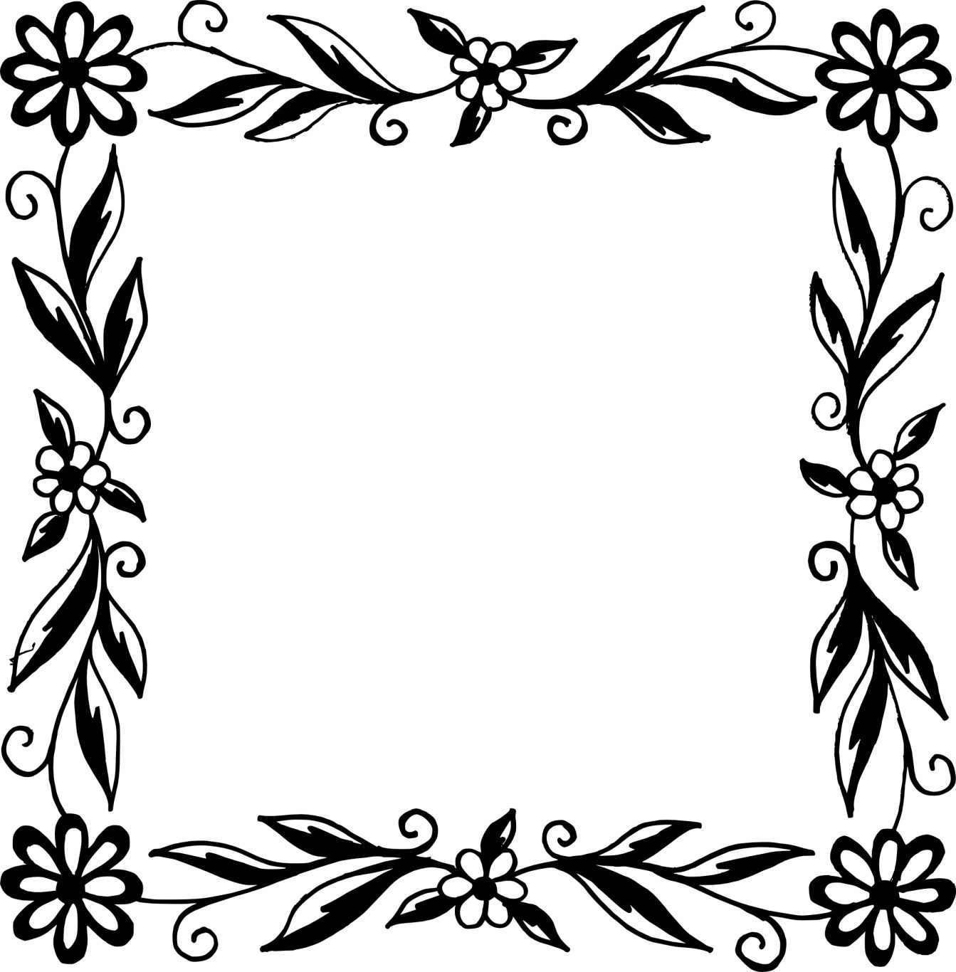 Floral frame PNG    图片编号:81039