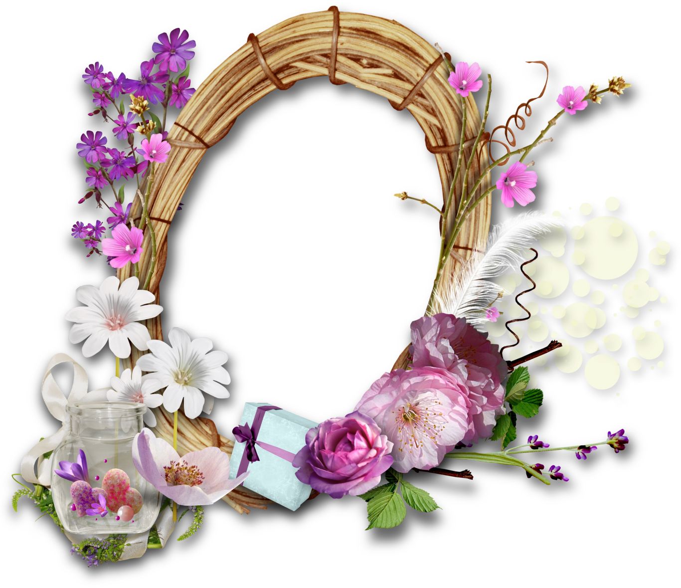 Floral frame PNG    图片编号:81302