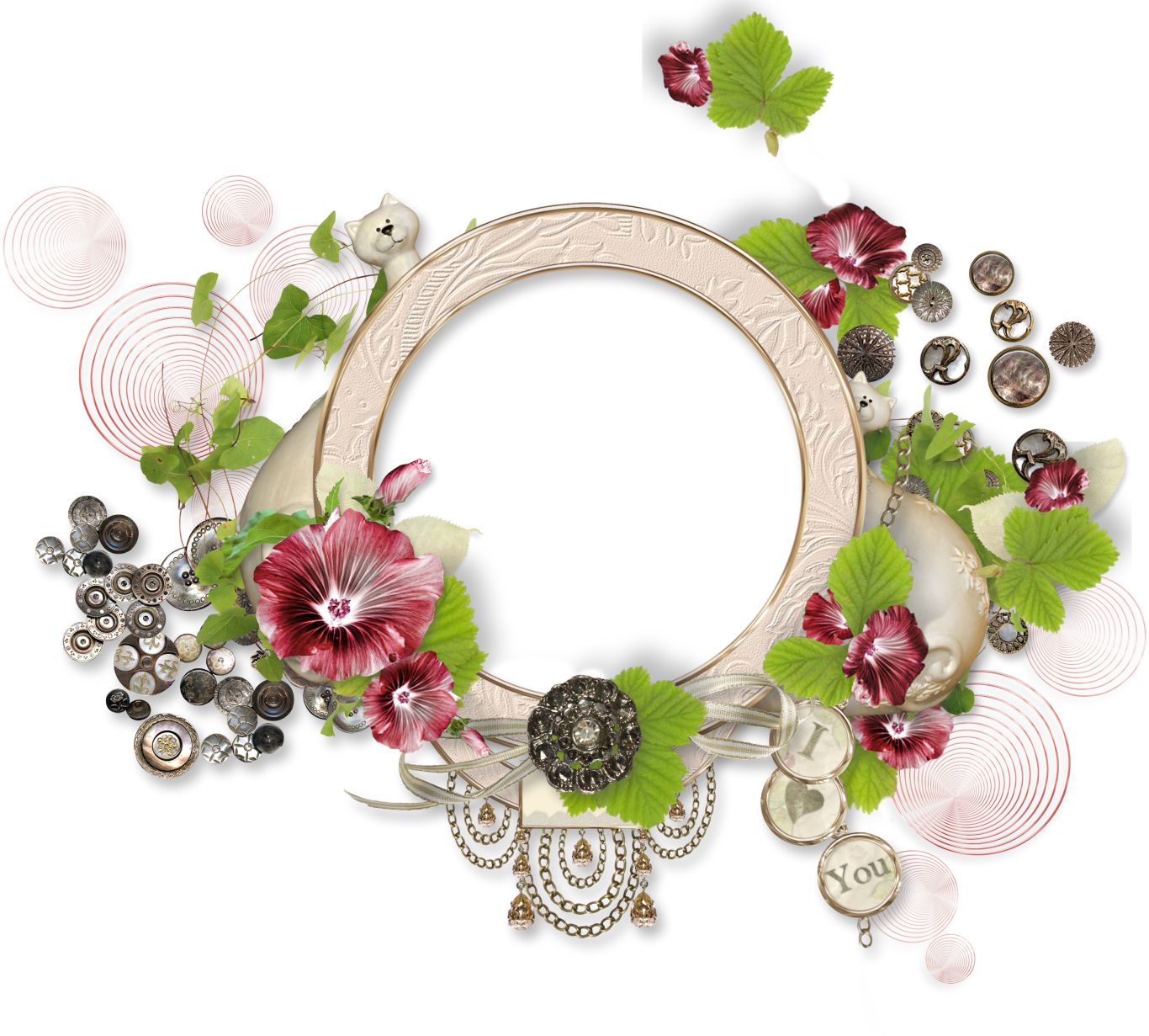 Floral frame PNG    图片编号:81312