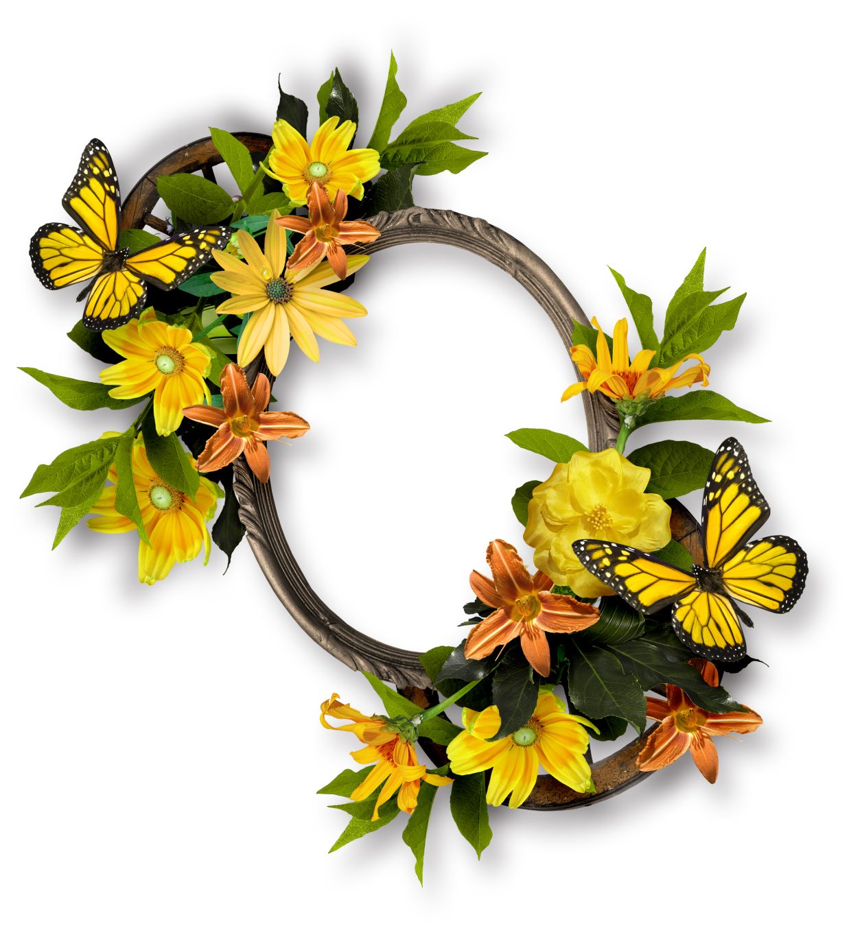 Floral frame PNG    图片编号:81320