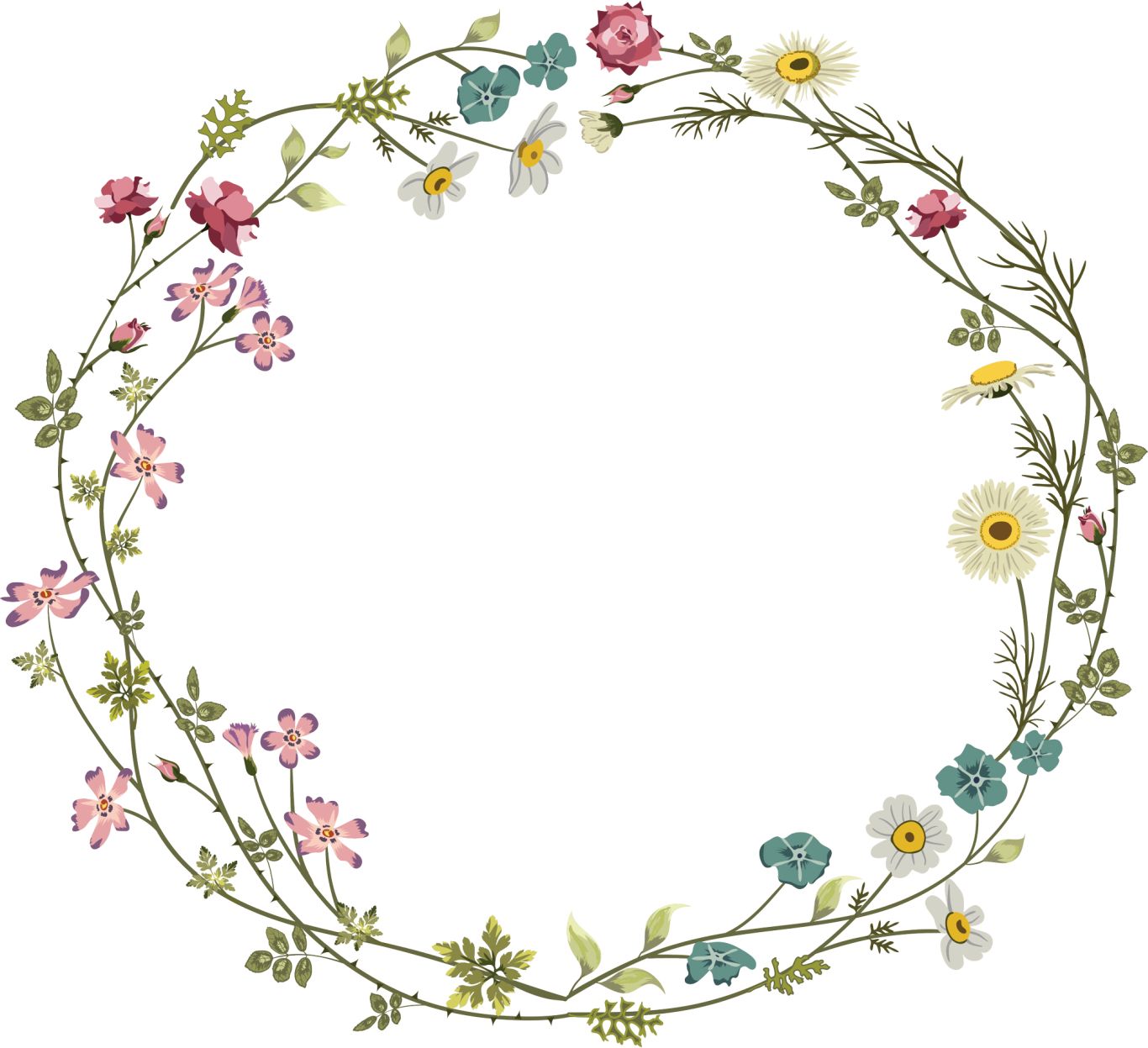 Floral frame PNG    图片编号:81052