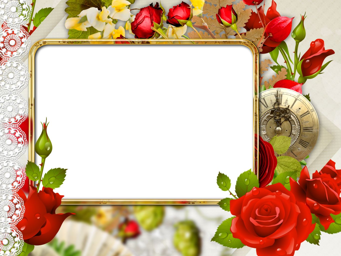 Floral frame PNG    图片编号:81020