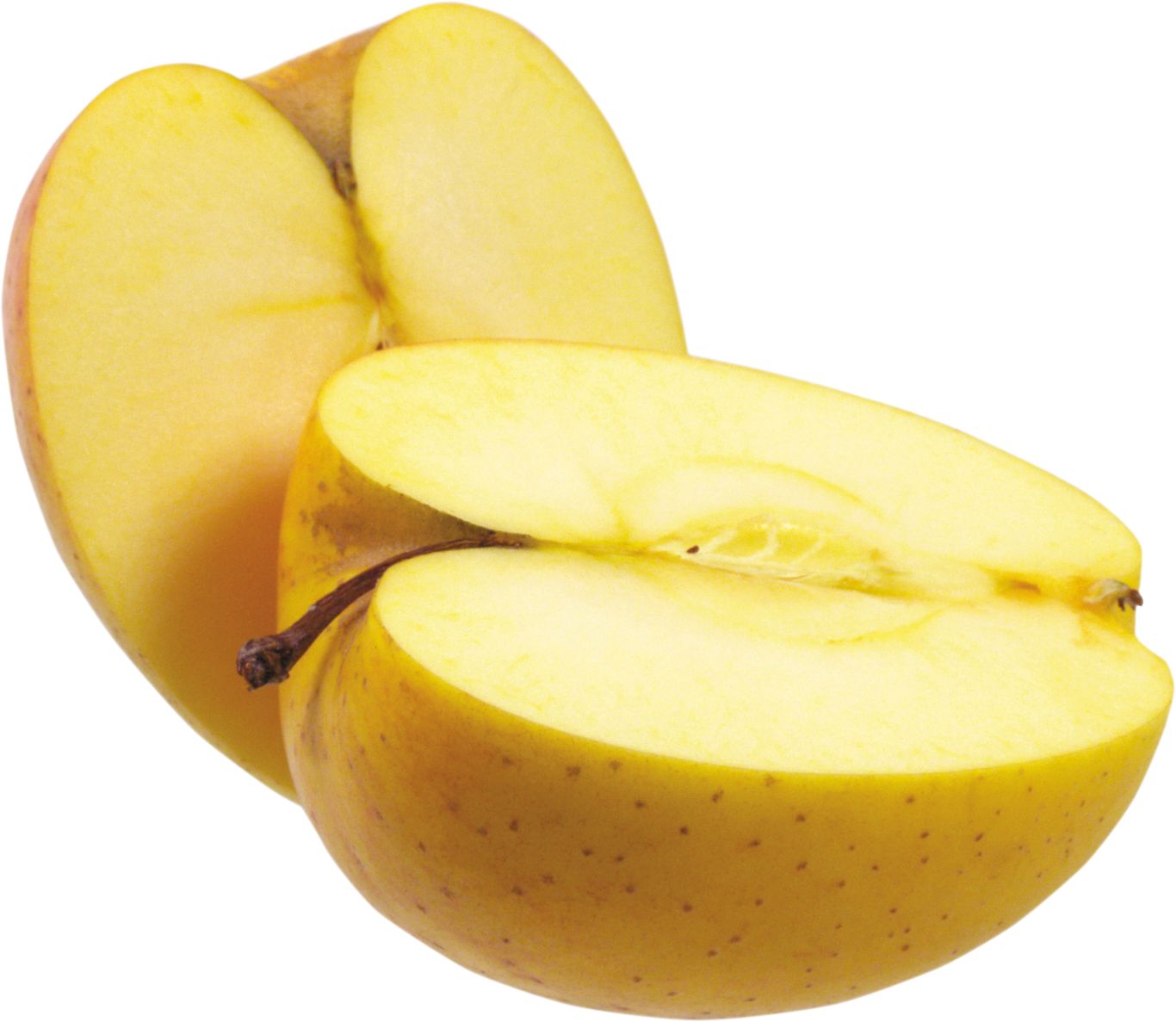 Cut yellow apple PNG    图片编号:12494