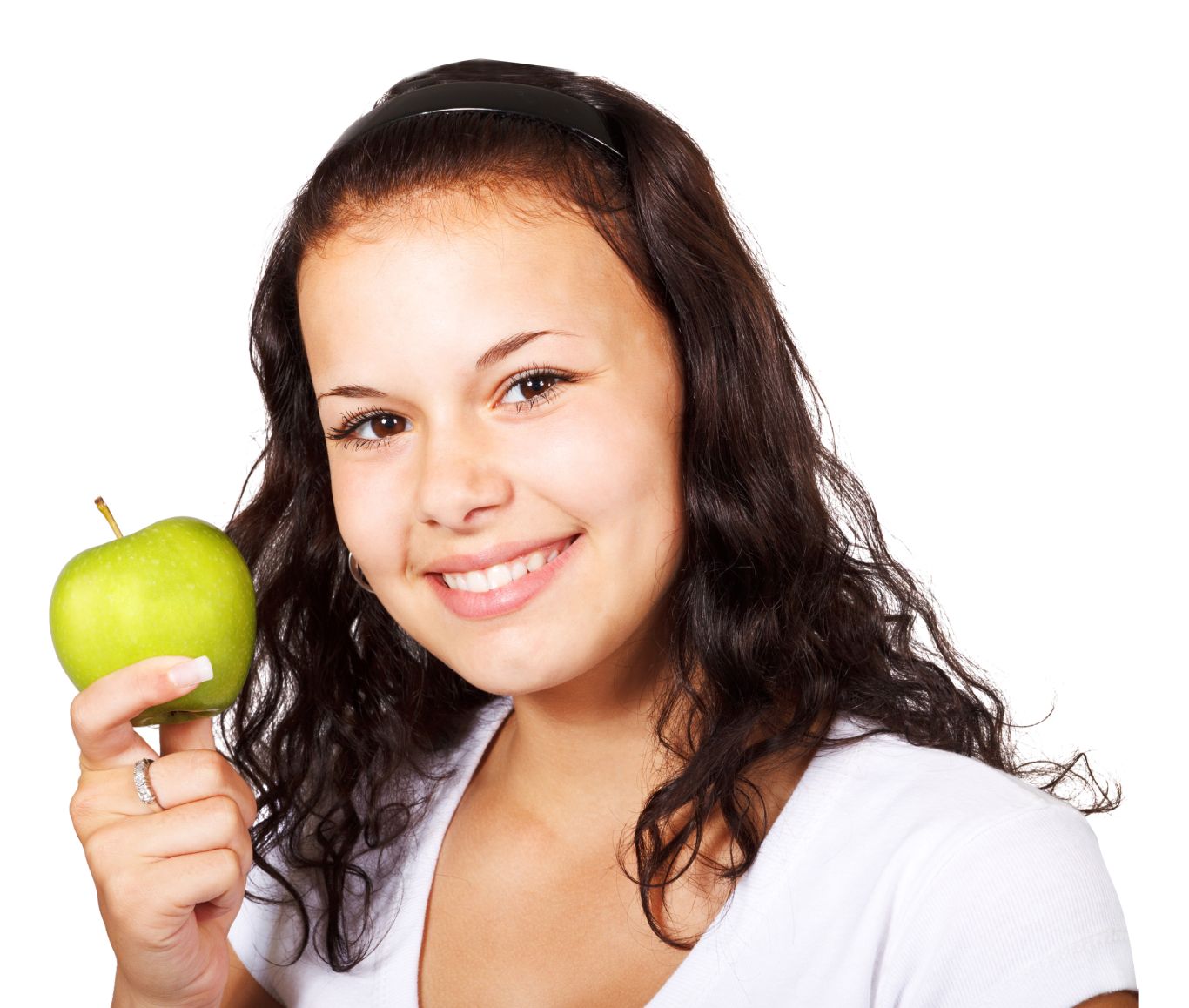 Apple in girl's hand PNG    图片编号:12499