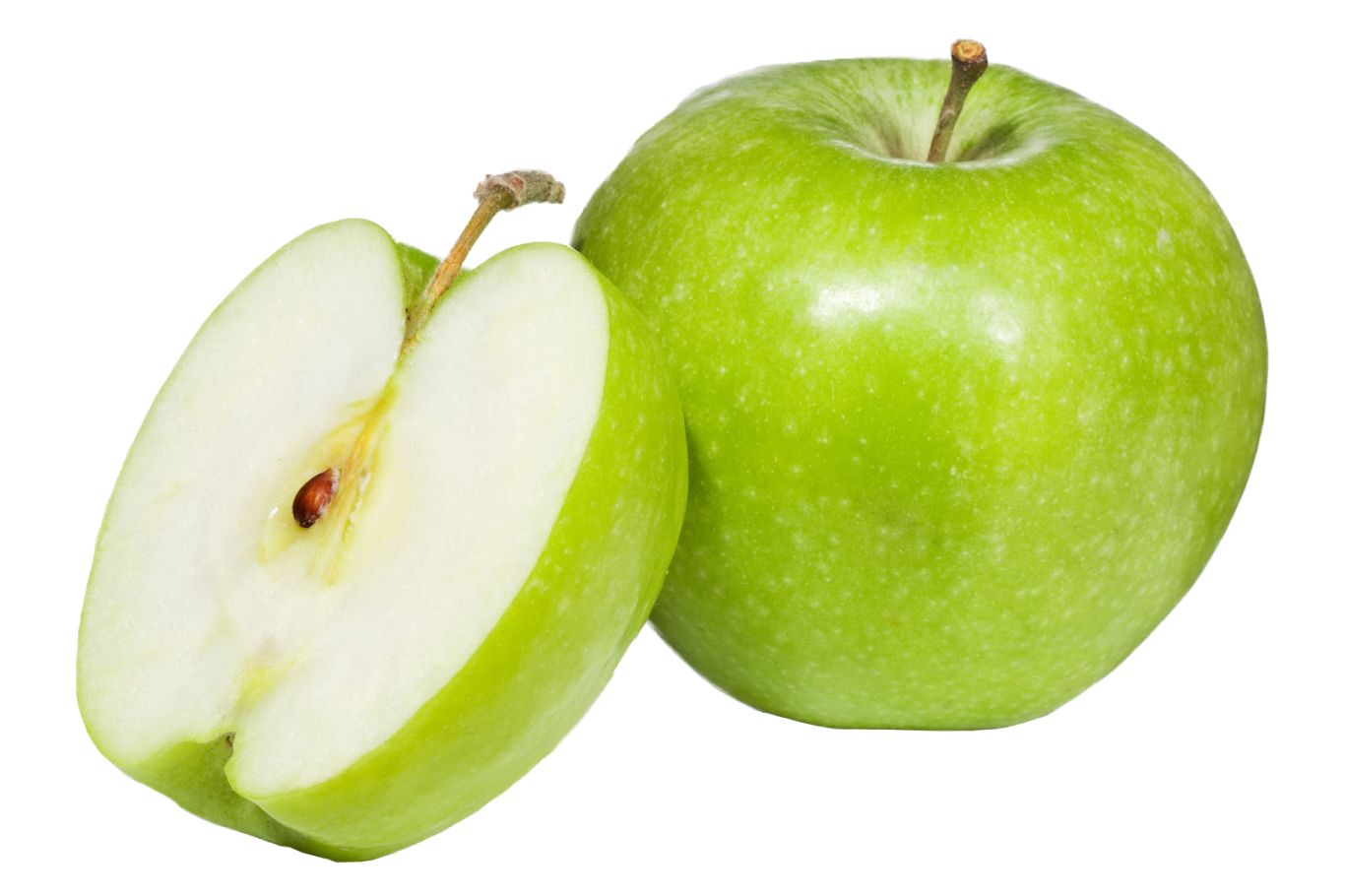 Green cut apple PNG    图片编号:12508