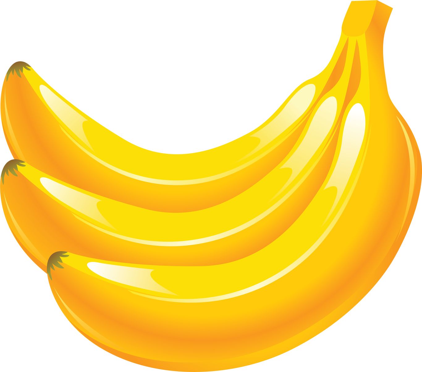 three yellow bananas PNG image    图片编号:838