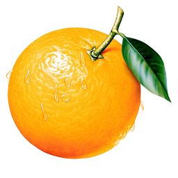 Orange with leaf PNG    图片编号:805