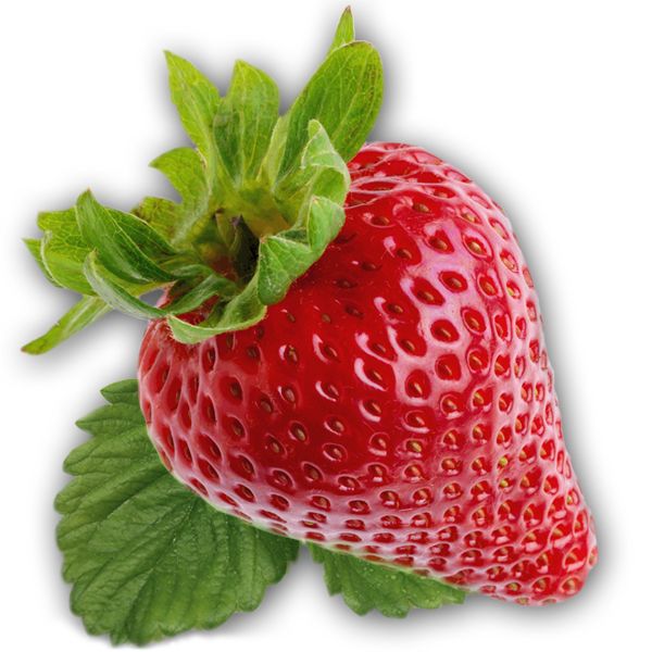Strawberry with leaves PNG image    图片编号:2594