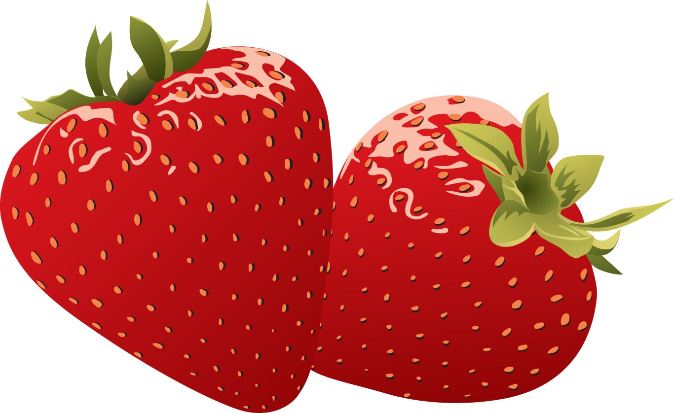 two red strawberries PNG    图片编号:2617