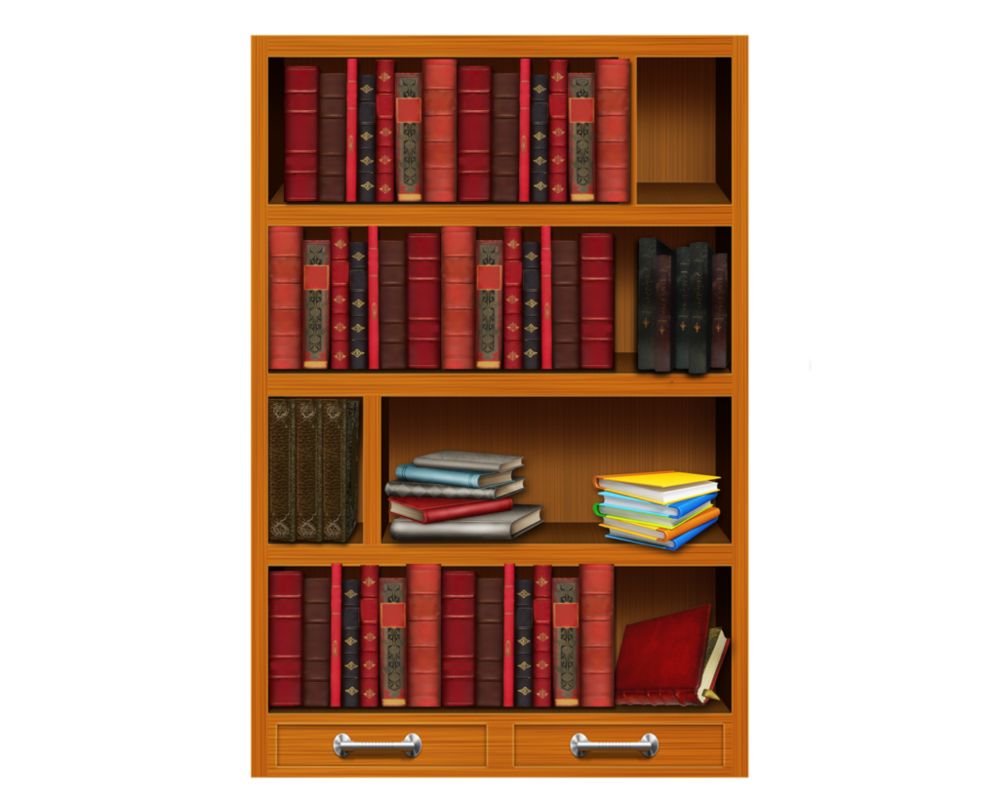 Bookshelf, bookcase PNG    图片编号:107097