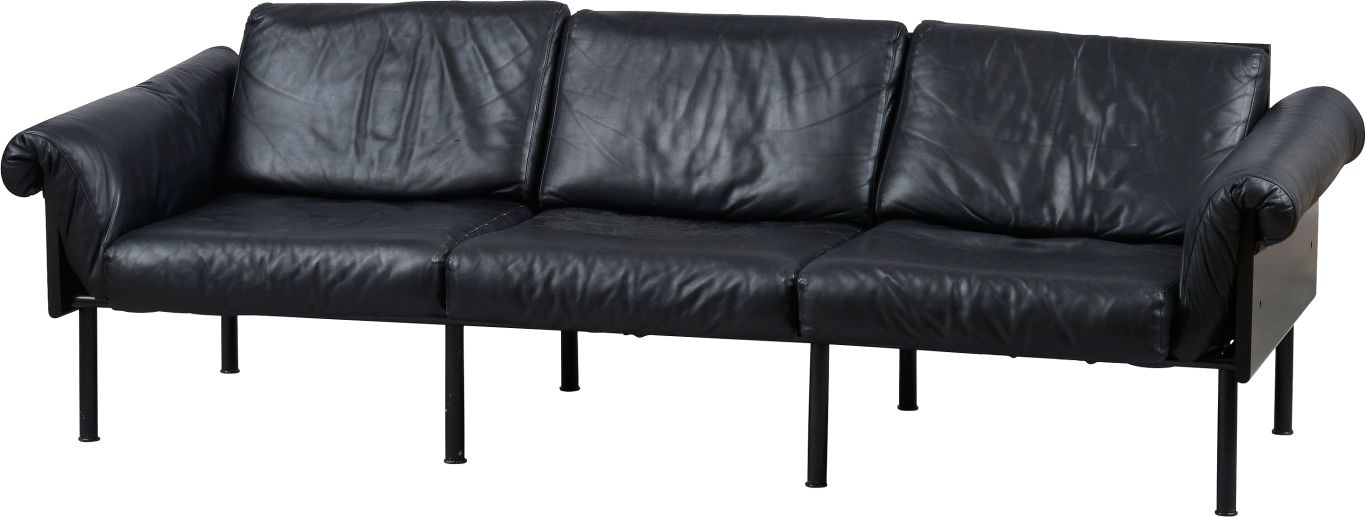 Black sofa PNG image    图片编号:6957