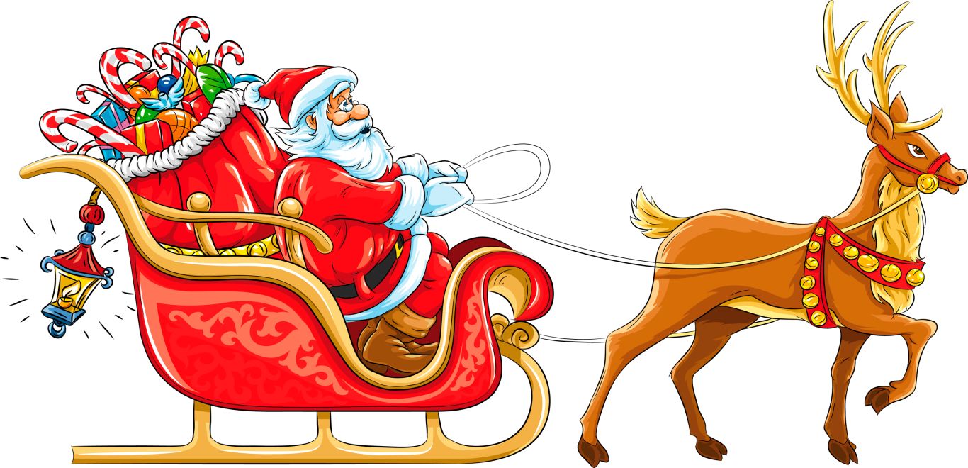 Santa sleigh PNG    图片编号:38664